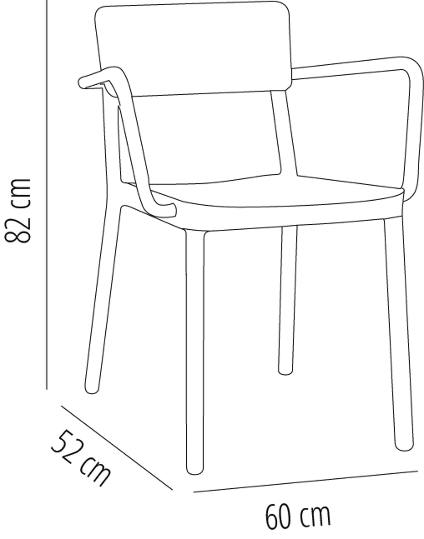 Resol lisboa set 2 silla con brazos interior, exterior gris oscuro