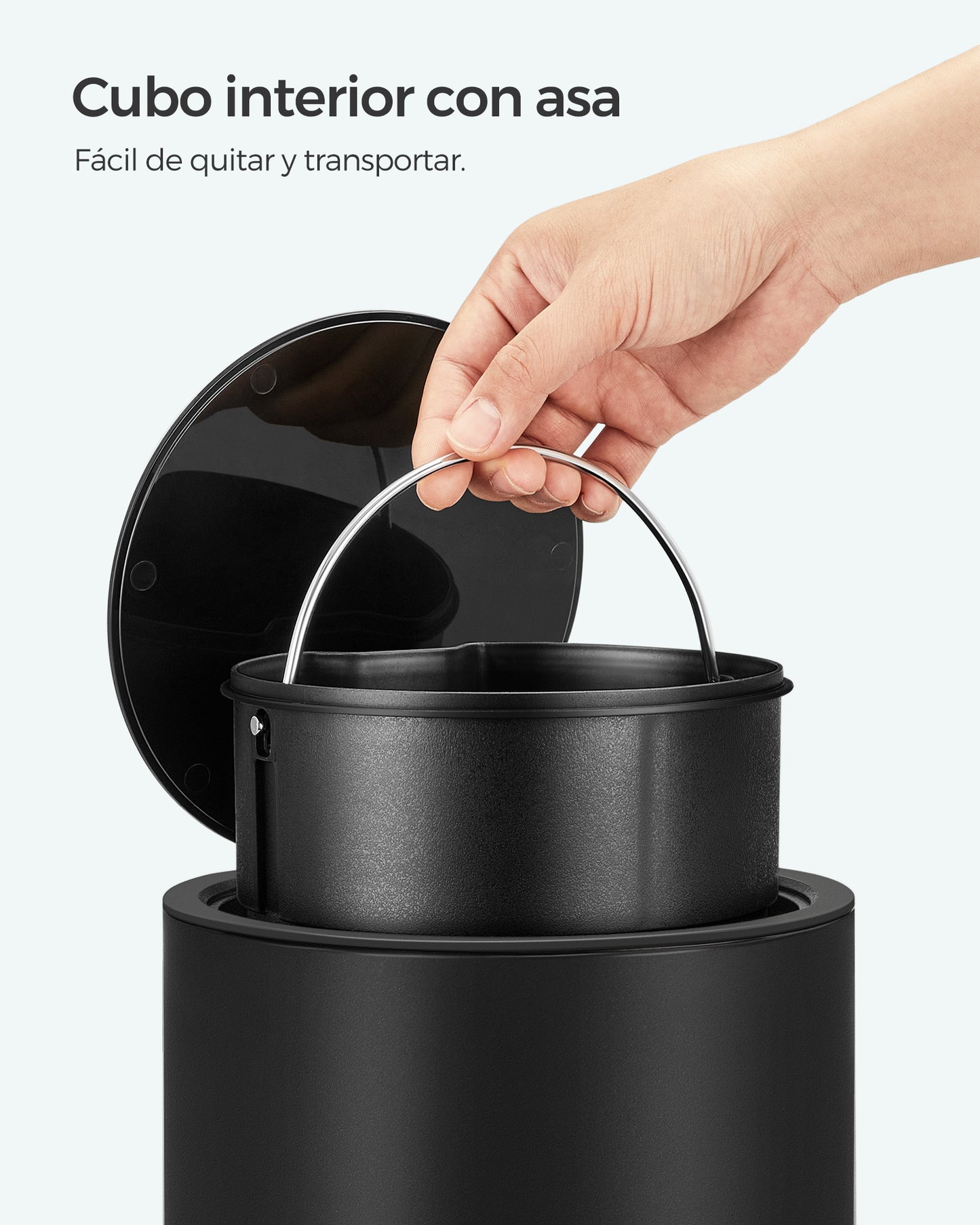 Cubo de Basura para Cosméticos de 3 L Negro-SONGMICS