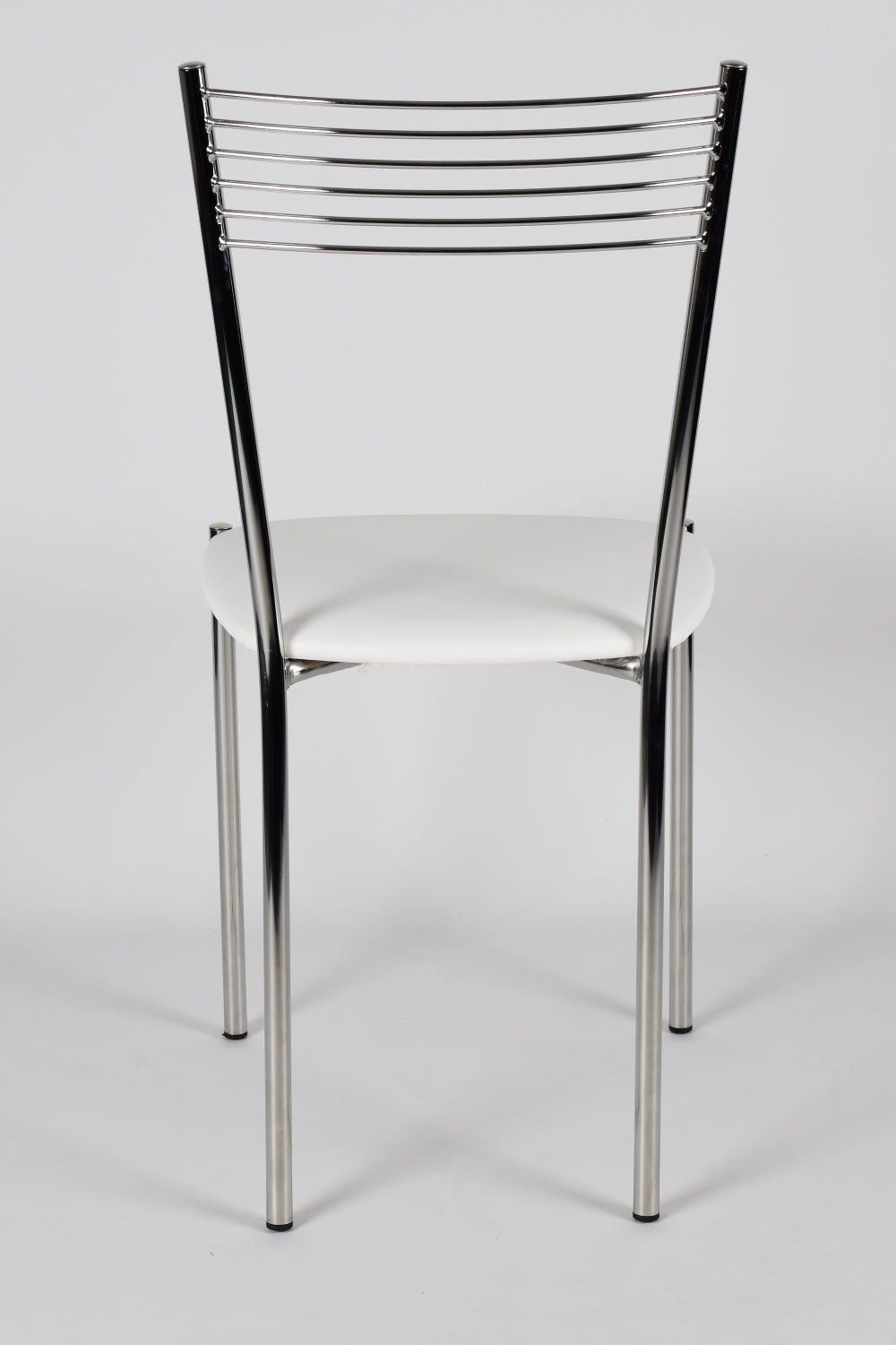 Tommychairs - Set 4 sillas de Cocina, Comedor, Bar y Restaurante Elegance, Estructura en Acero Cromado y Asiento tapizado en Polipiel Color Blanco