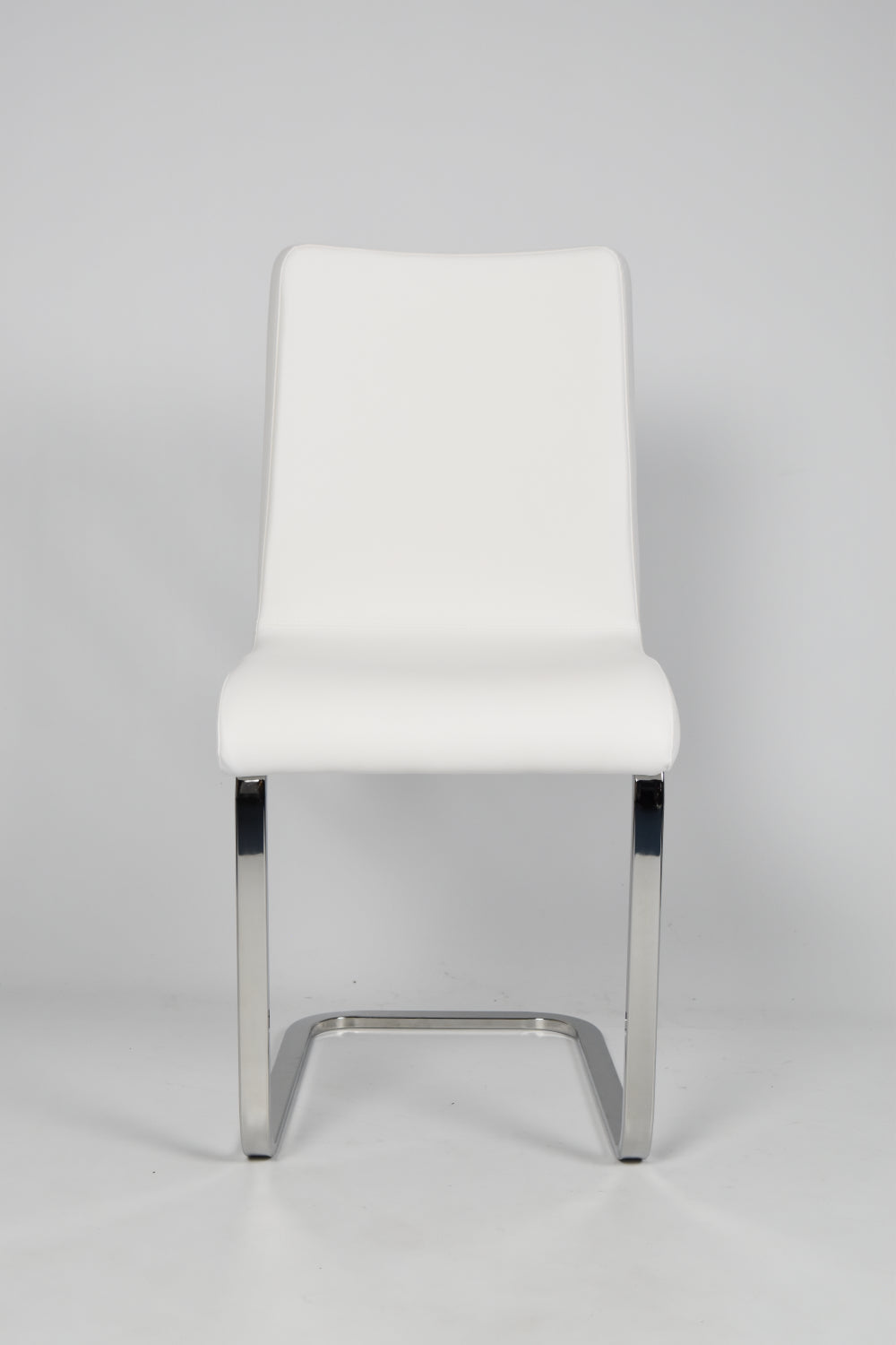 Tommychairs - Set 2 sillas Greta Cantilever con Patas de Acero Cromado de Alta Resistencian, Asiento en Madera Multicapa, tapizado en Polipiel Blanca