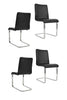 Tommychairs - Set sillas Greta Cantilever con Patas de Acero Cromado de Alta Resistencia y Asiento en Madera Multicapa, tapizado en Polipiel negra