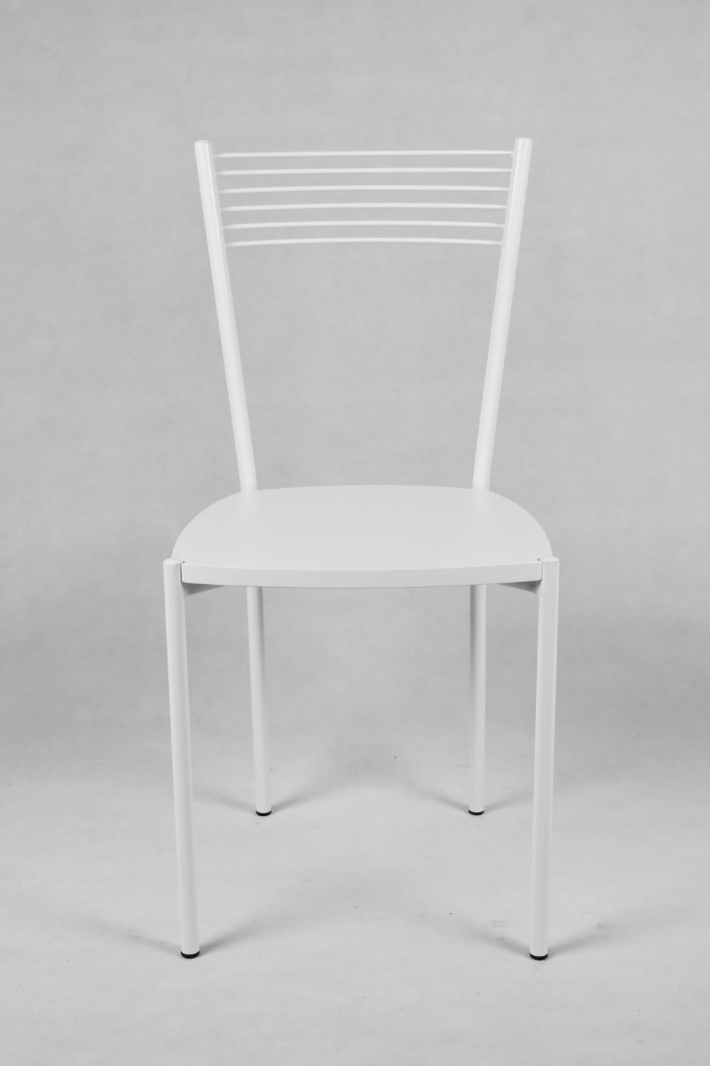 Tommychairs - Set 4 sillas de Cocina, Comedor, Bar y Restaurante Elegance, Estructura en Acero Pintado Blanco y Asiento en Madera Color Blanco