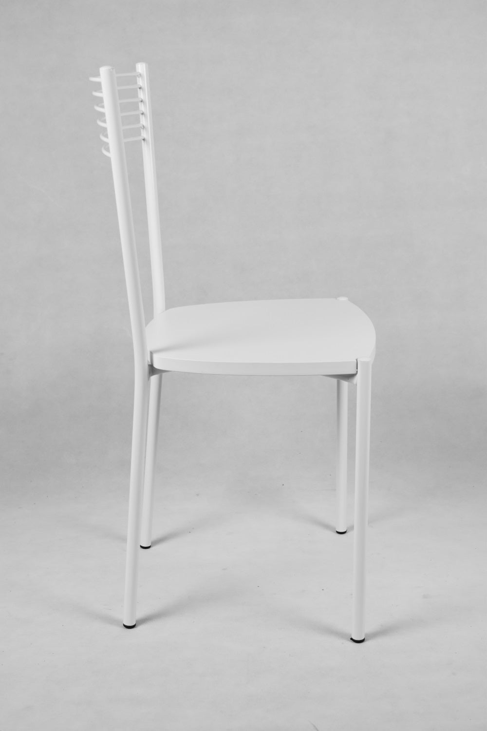 Tommychairs - Set 4 sillas de Cocina, Comedor, Bar y Restaurante Elegance, Estructura en Acero Pintado Blanco y Asiento en Madera Color Blanco