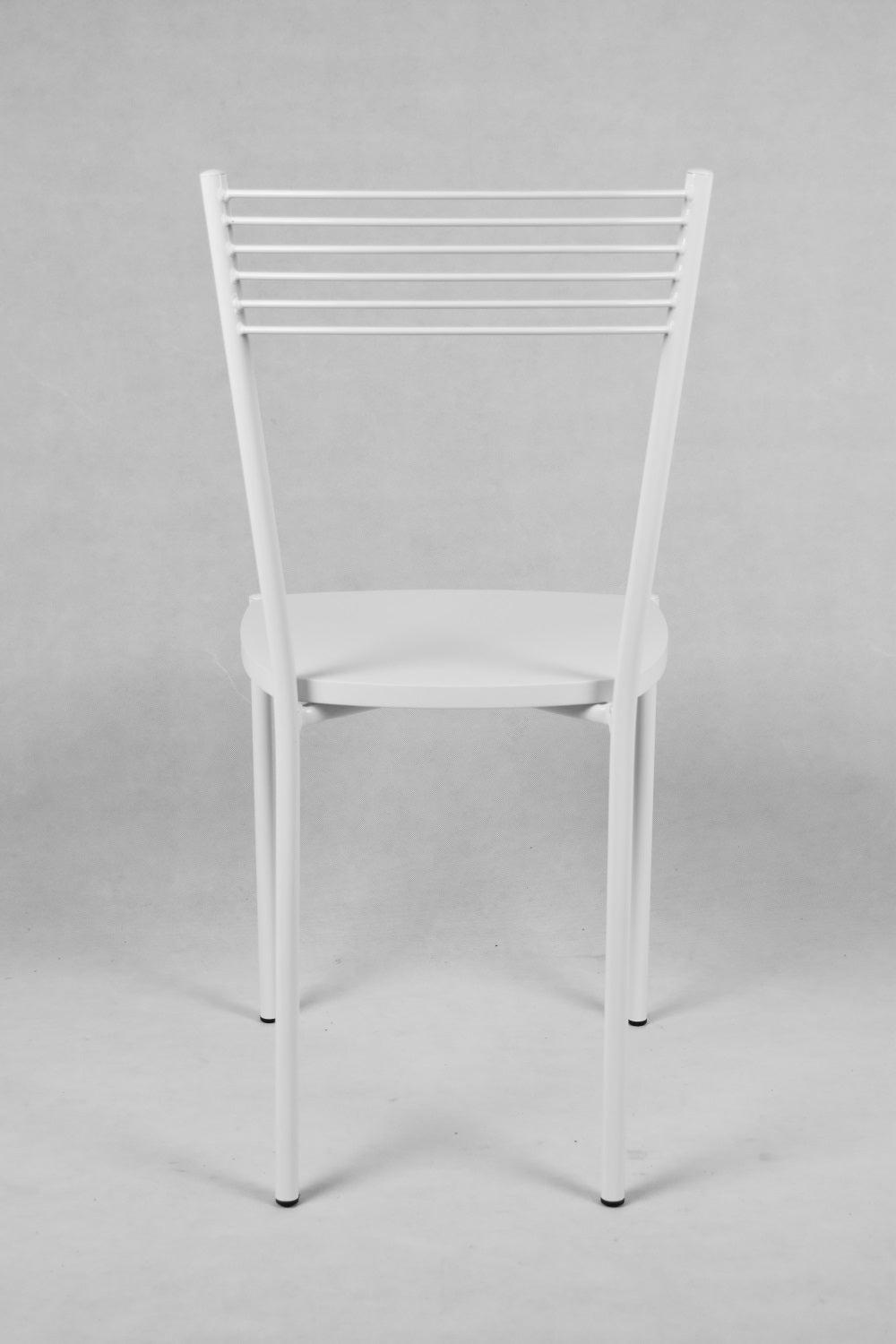 Tommychairs - Set 4 sillas de Cocina, Comedor, Bar y Restaurante Elegance, Estructura en Acero Pintado Blanco y Asiento en Madera Color Blanco