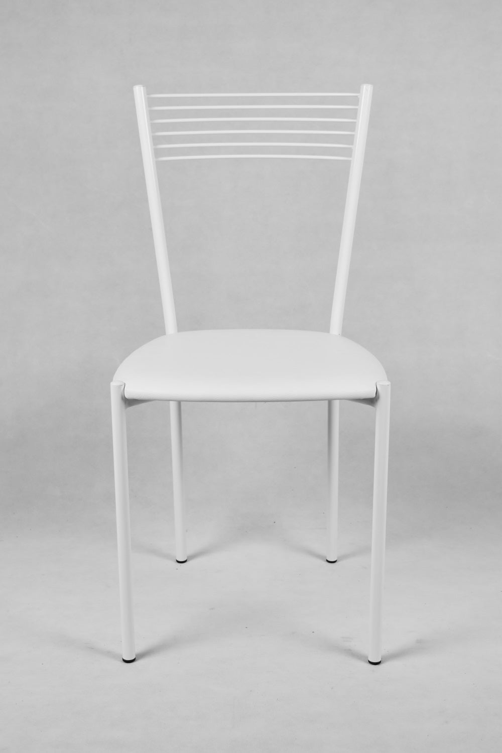 Tommychairs - Set 4 sillas de Cocina, Comedor, Bar y Restaurante Elegance, Estructura en Acero Pintado Blanco y Asiento en Polipiel Color Blanco