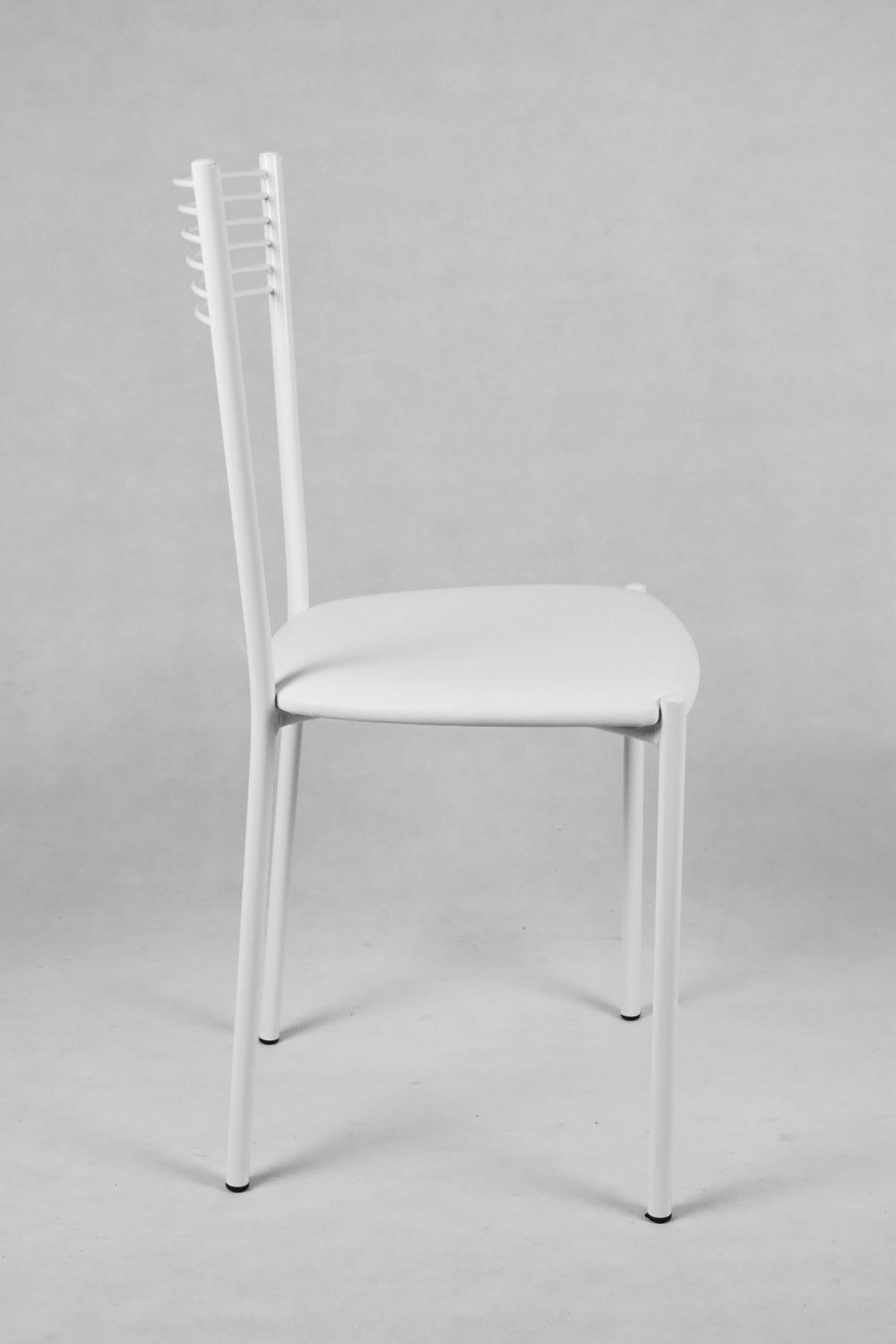 Tommychairs - Set 4 sillas de Cocina, Comedor, Bar y Restaurante Elegance, Estructura en Acero Pintado Blanco y Asiento en Polipiel Color Blanco