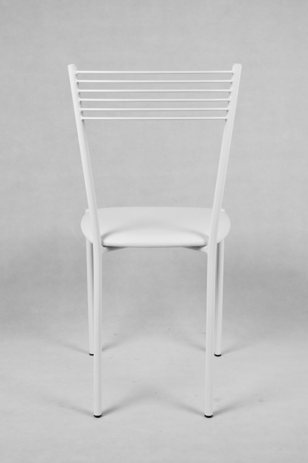 Tommychairs - Set 4 sillas de Cocina, Comedor, Bar y Restaurante Elegance, Estructura en Acero Pintado Blanco y Asiento en Polipiel Color Blanco