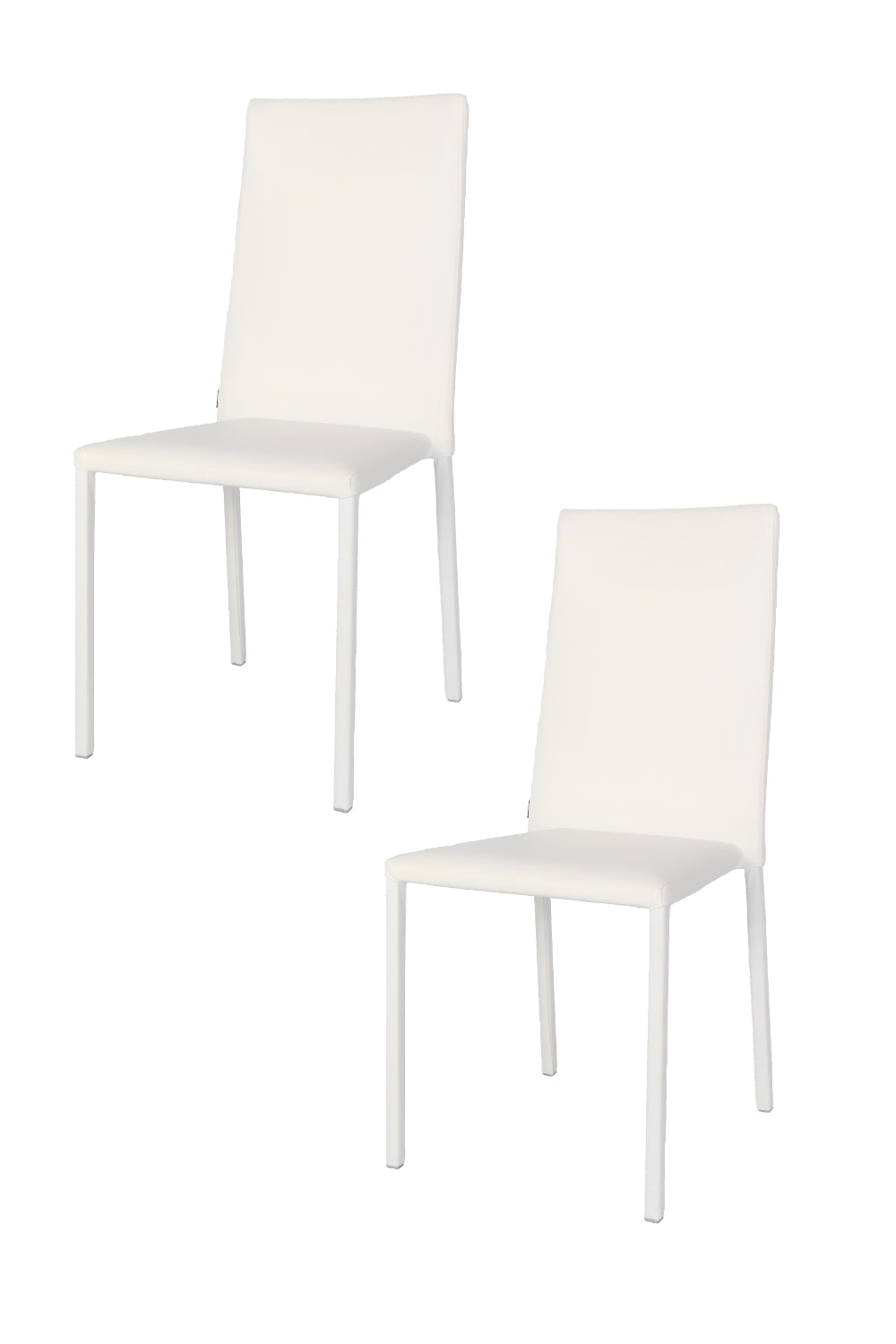 Tommychairs - Set de 2 Sillas apilables de Cocina, Comedor, Bar y Restaurante Modelo Julia, Robusta Estructura de Acero Acolchada y tapizada en Polipiel Blanca