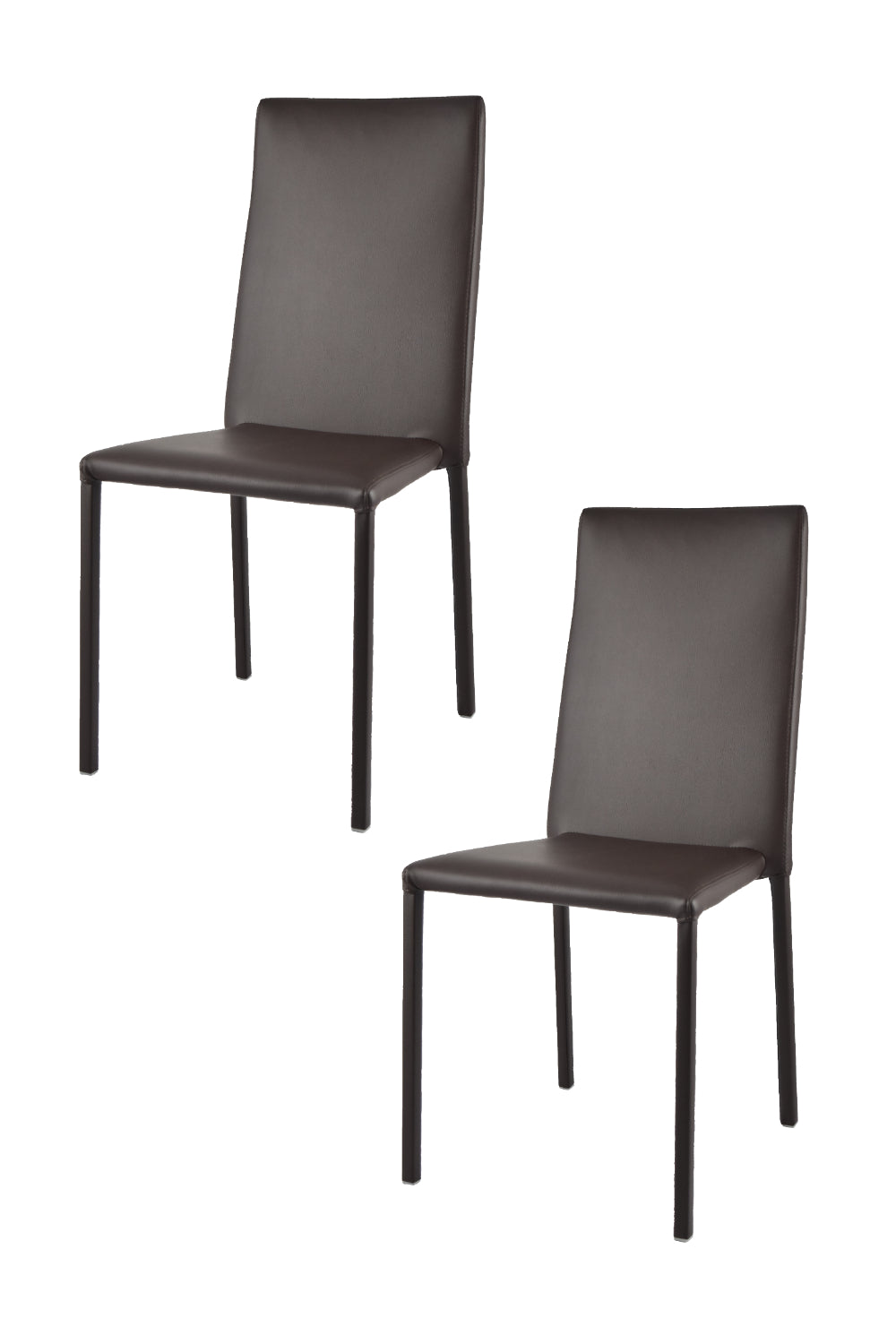 Tommychairs - Set de 2 Sillas apilables de Cocina, Comedor, Bar y Restaurante Modelo Julia, Robusta Estructura de Acero Acolchada y tapizada en Polipiel Moka