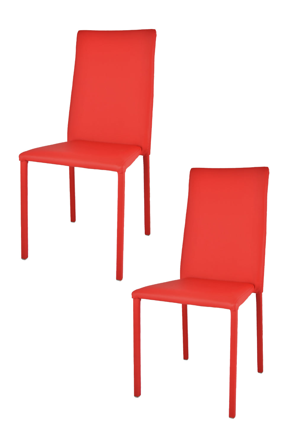 Tommychairs - Set de 2 Sillas apilables de Cocina, Comedor, Bar y Restaurante Modelo Julia, Robusta Estructura de Acero Acolchada y tapizada en Polipiel roja