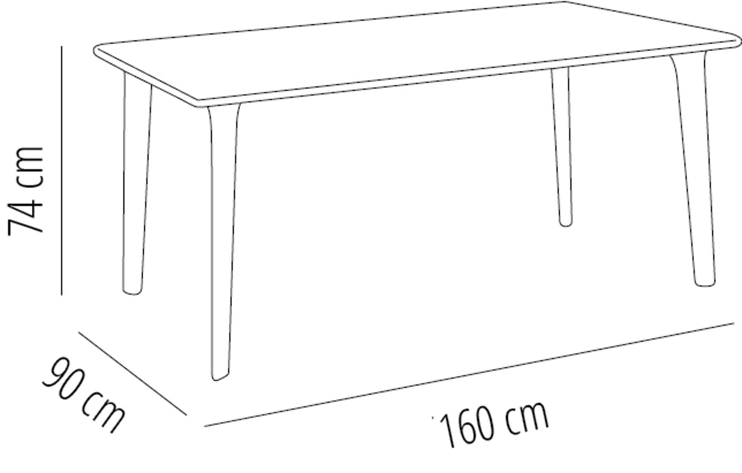 Resol new dessa mesa rectangular interior, exterior 160x90 chocolate