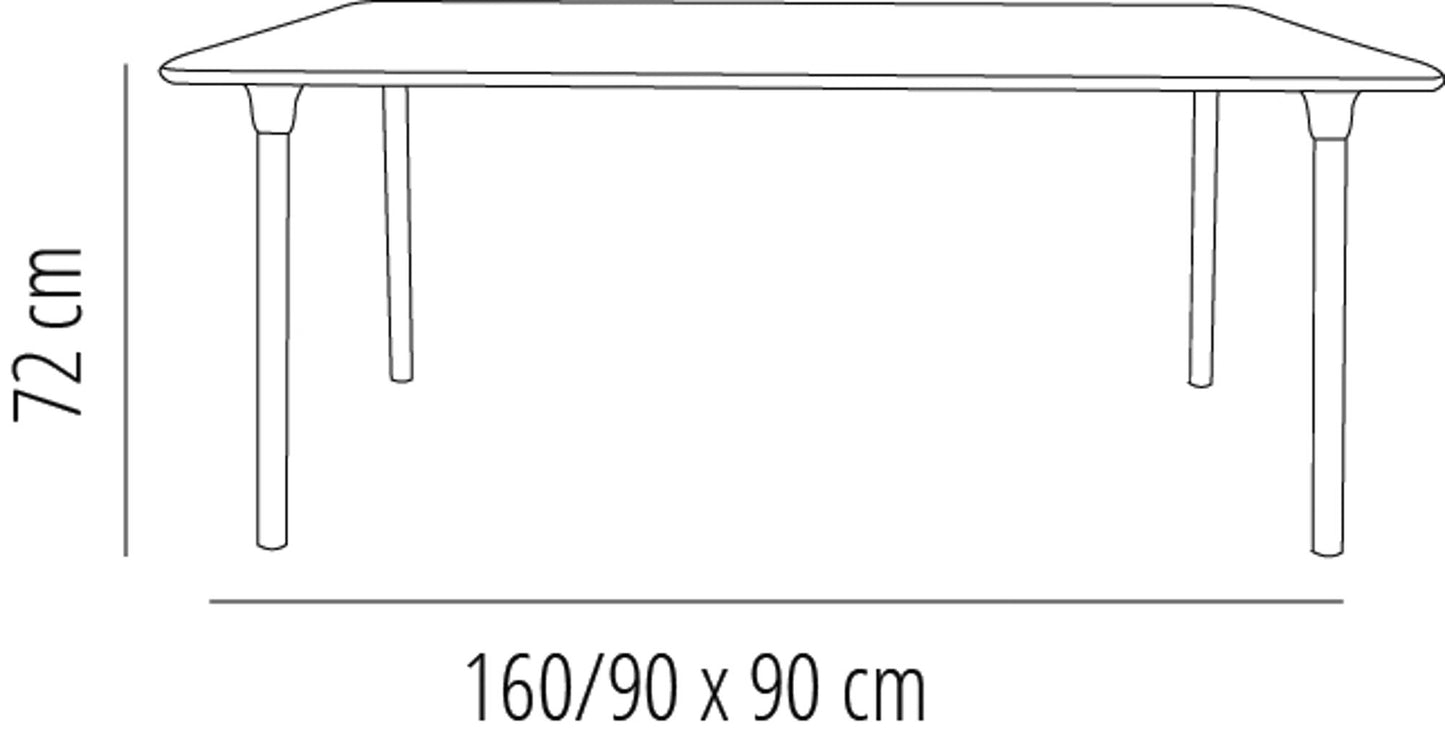 Resol new flash mesa rectangular interior, exterior 160x90 gris oscuro