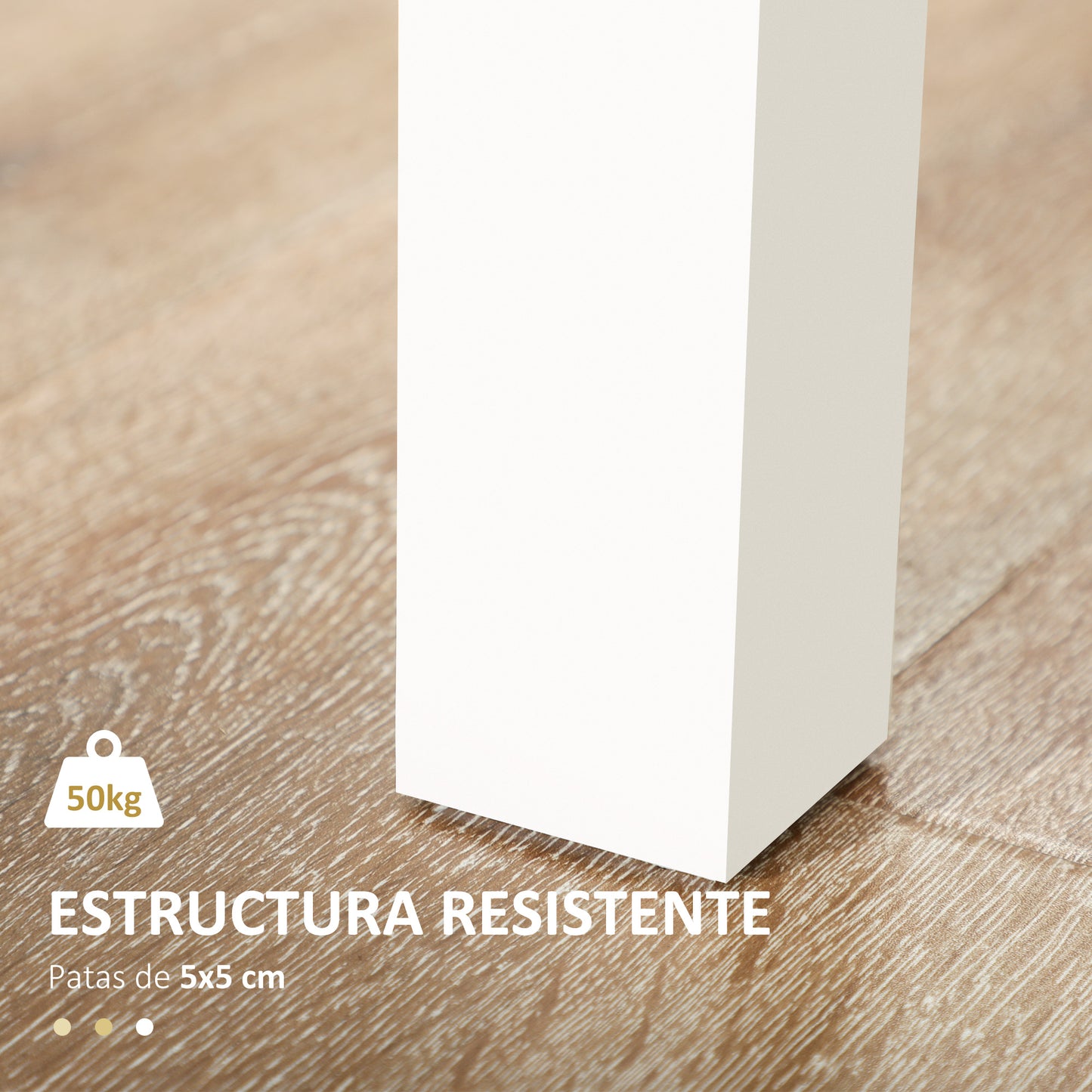 HOMCOM Mesa de Comedor para 4-6 Personas Mesa de Cocina Rectangular Estilo Moderno con Tablero de Melamina de Madera Carga 50 kg Roble y Blanco