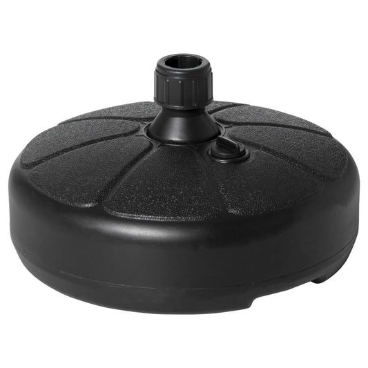 Outsunny Base de Sombrilla Rellenable de Agua 13 kg o Arena 19 kg Soporte de Parasol Redondo Apto Postes de Ø32-38 mm para Jardín Patio Terraza Ø38x21,5 cm Negro