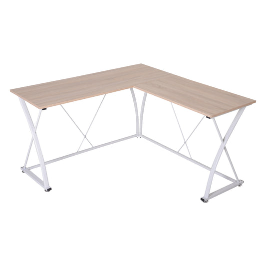 Vinsetto Mesa de Ordenador Escritorio para PC Oficina Hogar Mesa Esquinera de Forma L 142x142x76cm Marco Metal