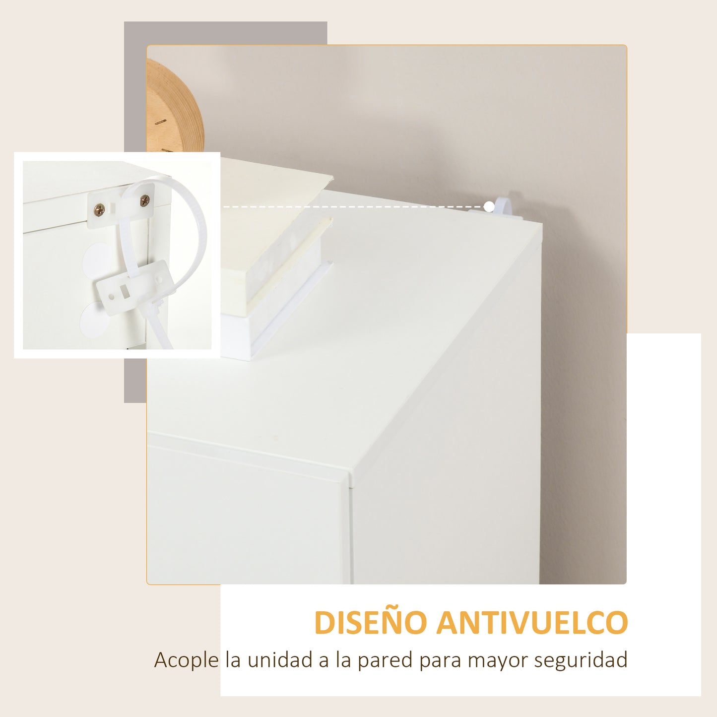 HOMCOM Aparador de Salón Armario Auxiliar con 2 Puertas de Alto Brillo y Estantes Ajustables para Dormitorio Cocina Comedor Pasillo 70x40x88 cm Blanco