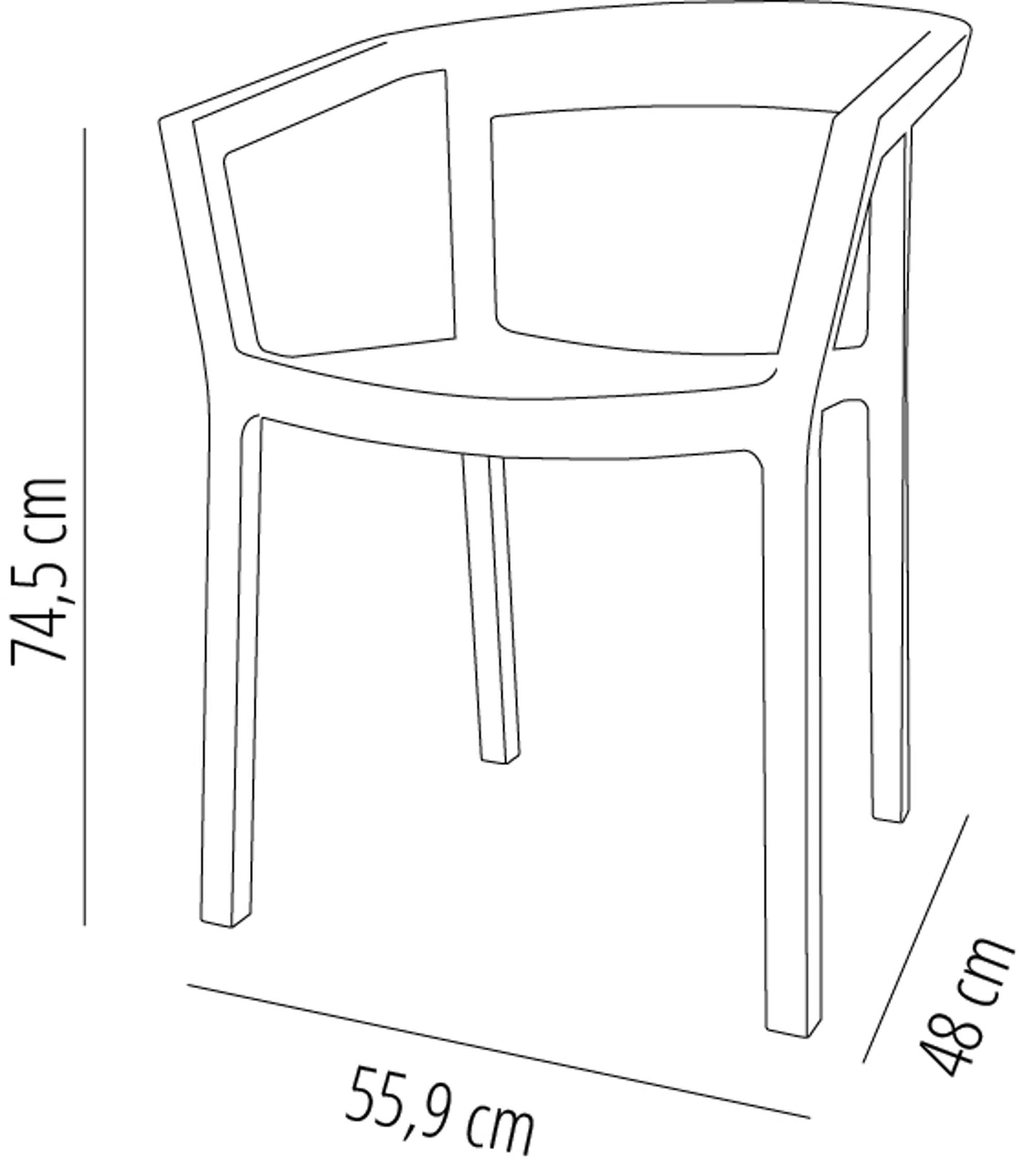 Resol peach set 2 silla con brazos interior, exterior verde oliva