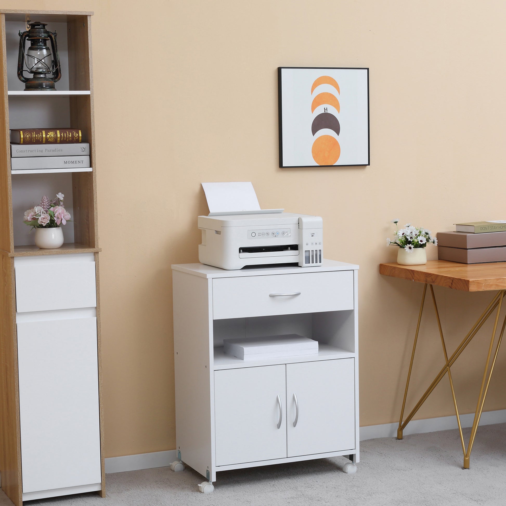 Mueble para Impresora con Ruedas  Mesa para impresora multifuncional
