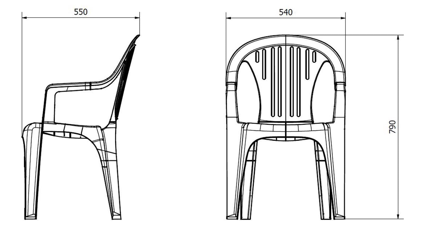 Garbar port set 2 silla con brazos exterior antracita