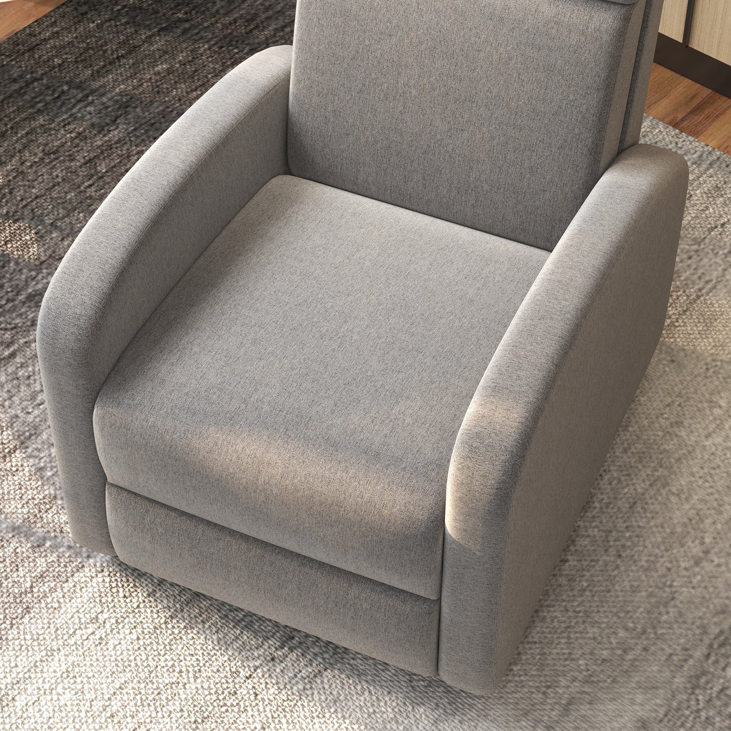 HOMCOM Sillón Relax Reclinable Manual Sillón Relax Tapizado en Lino Sintético con Reposapiés Carga 120 kg Sillón Reclinable para Dormitorio Oficina Gris