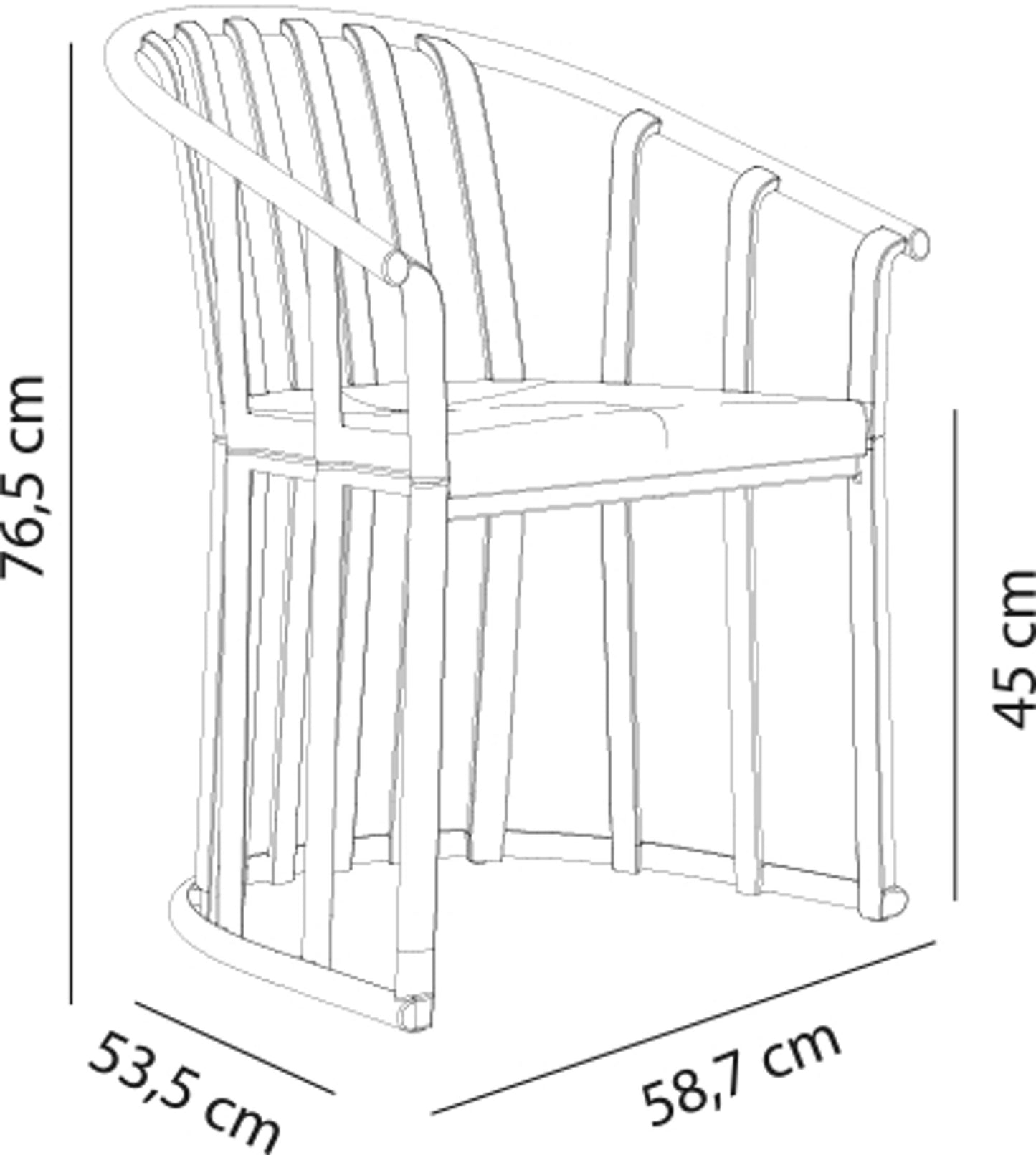 Resol raff set 4 silla con brazos exterior negro