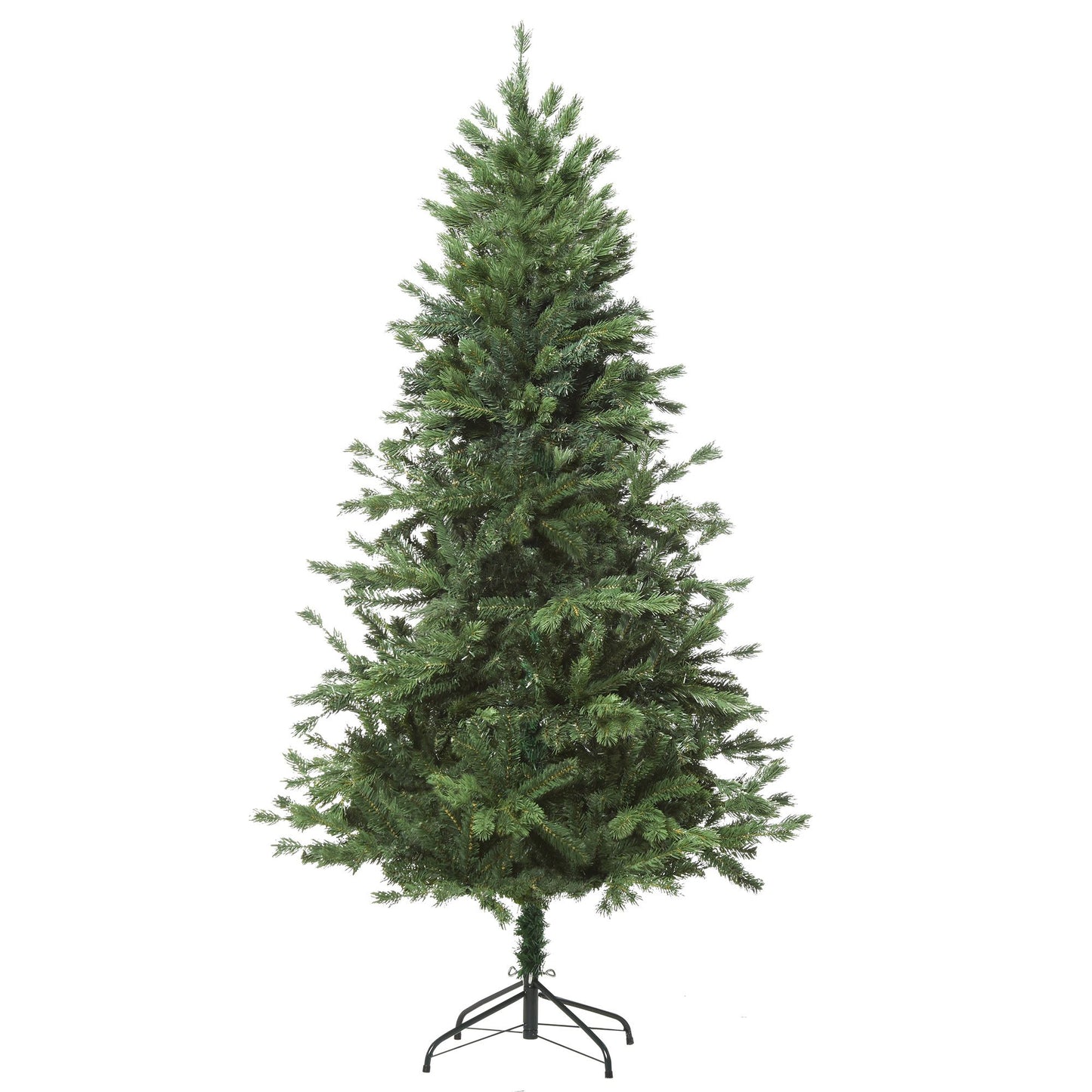 HOMCOM Árbol de Navidad Ø75x150 cm Artificial con 440 Ramas PE Tridente y PVC Individual y Base Plegable Árbol Navideño Decorativo Exteriores Interiores Verde