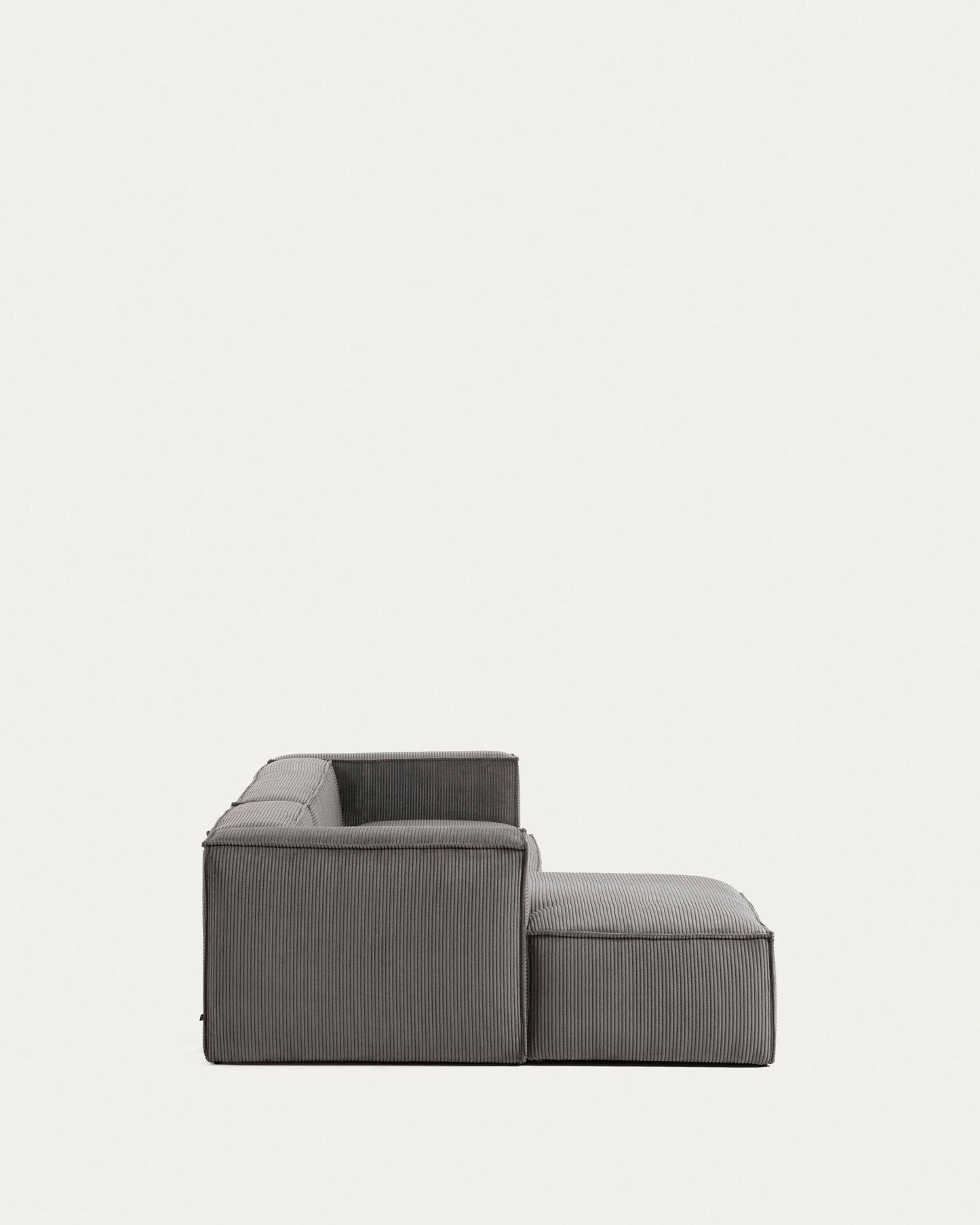 Sofá Blok 4 plazas chaise longue izquierdo pana gruesa gris 330 cm