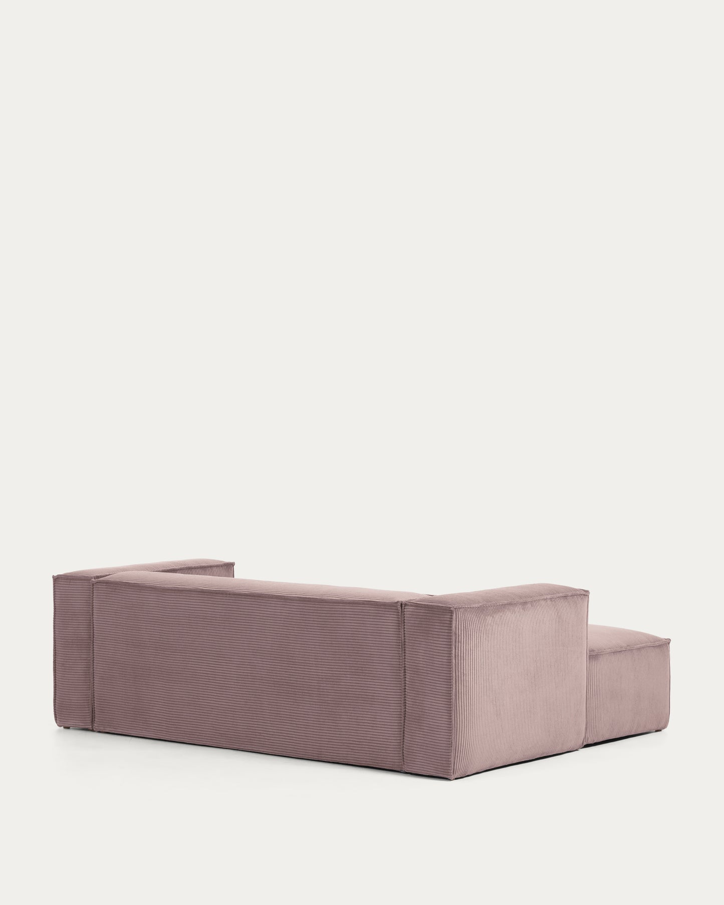 Sofá Blok 2 plazas chaise longue izquierdo pana gruesa rosa 240 cm