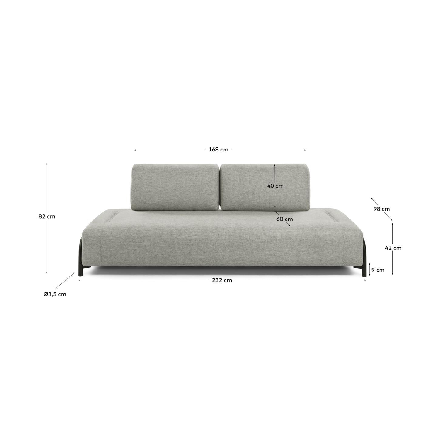 Módulo Compo 3 plazas beige 232 cm