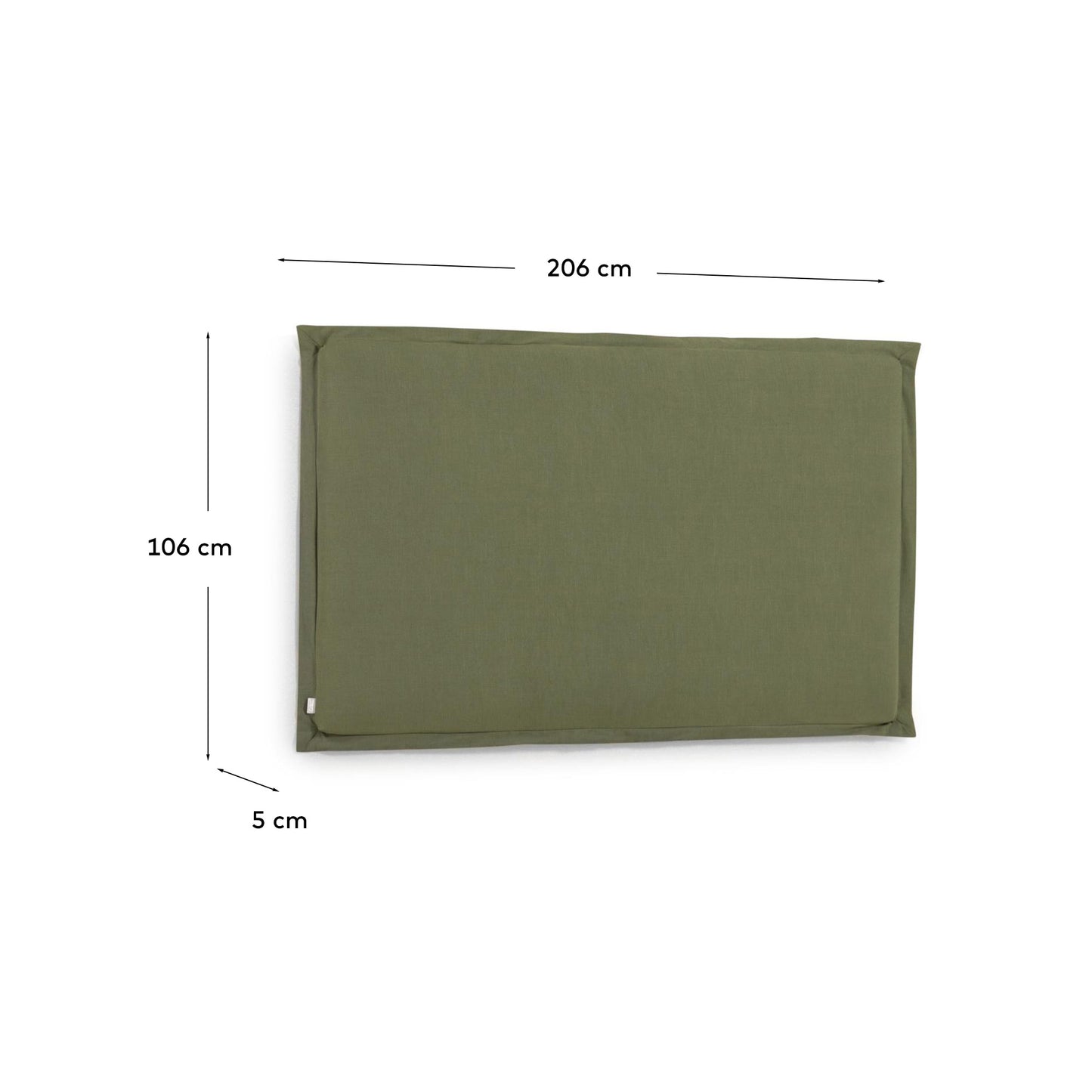 Cabecero desenfundable Tanit de lino verde para cama de 200 cm