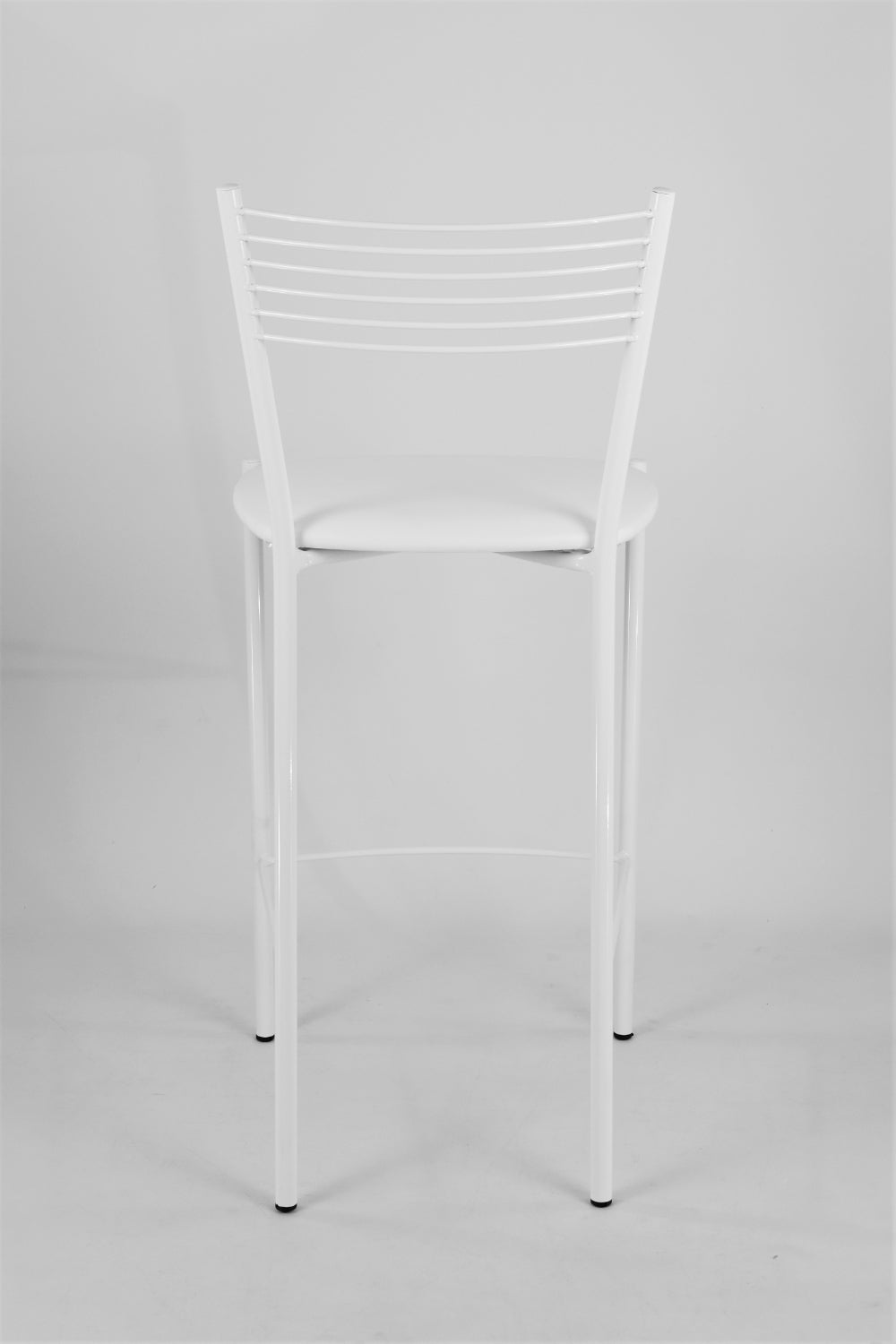 Tommychairs - Set 4 taburetes de Cocina y Bar  Elegance, con Estructura en Acero Blanco y Asiento tapizado en Polipiel Color Blanco