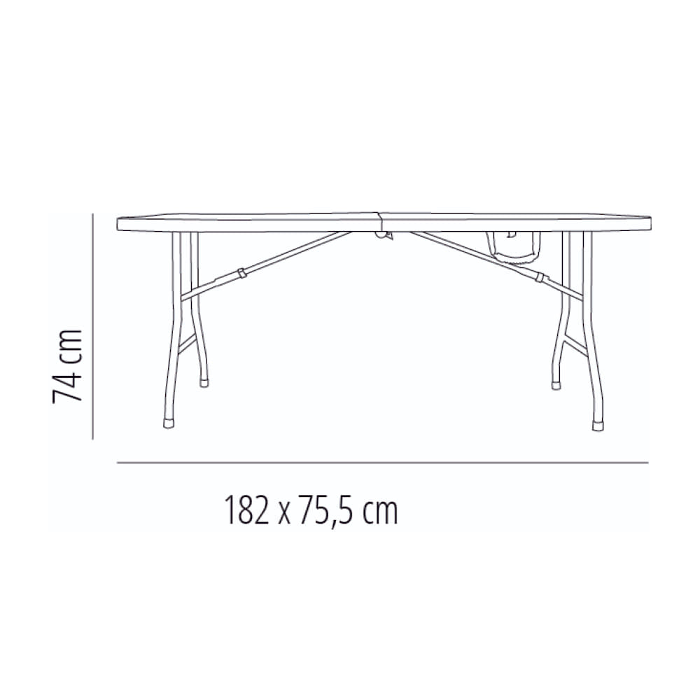 Garbar smart mesa rectangular plegable interior, exterior 182x75,5 gris