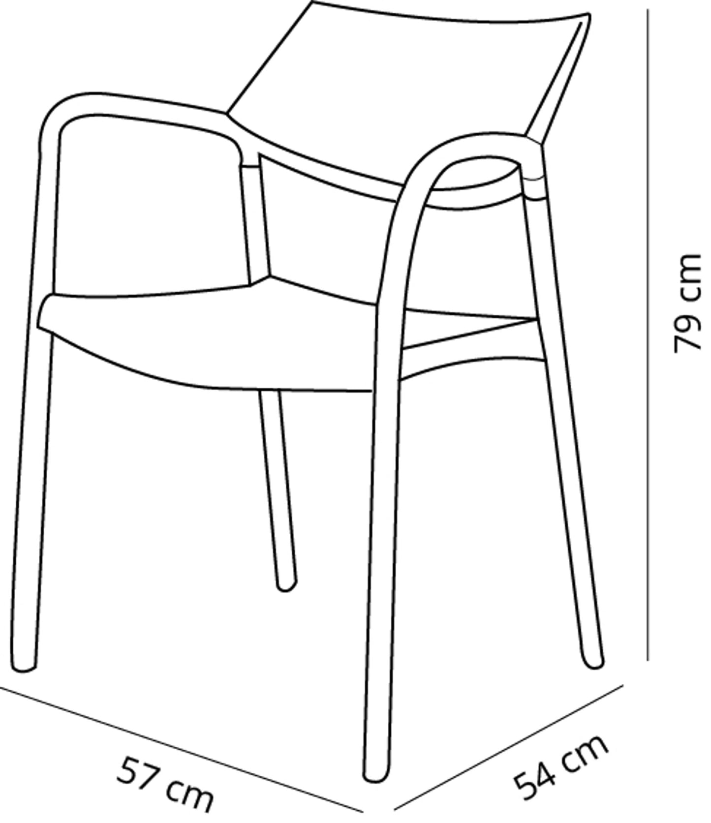 Resol splash aire set 2 silla con brazos interior, exterior negro