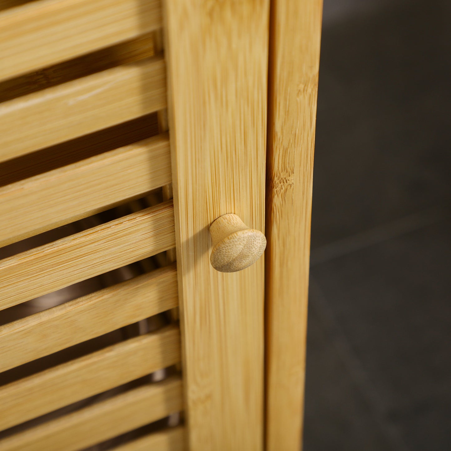 kleankin Mueble Auxiliar de Baño de Bambú Armario de Baño Moderno con Estantes Ajustables Mueble de Almacenaje para Salón Cocina Antivuelco 30x19,9x70 cm Natural