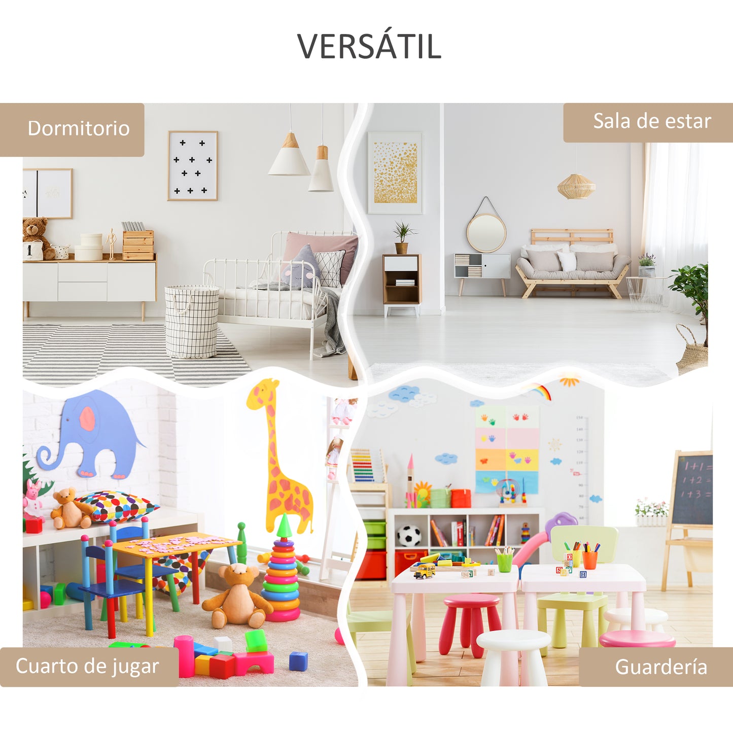 HOMCOM Estantería Infantil de Madera con 3 Compartimentos 2 Cubos y Cajón Móvil con 4 Ruedas Librería Infantil para Habitación de Niños Sala de Juegos 60x29,9x90 cm Blanco