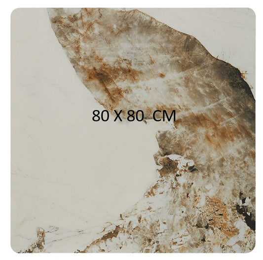 Mesa de comedor cuadrada inox dorada piedra sinterizada 70-80 cm Vintahome