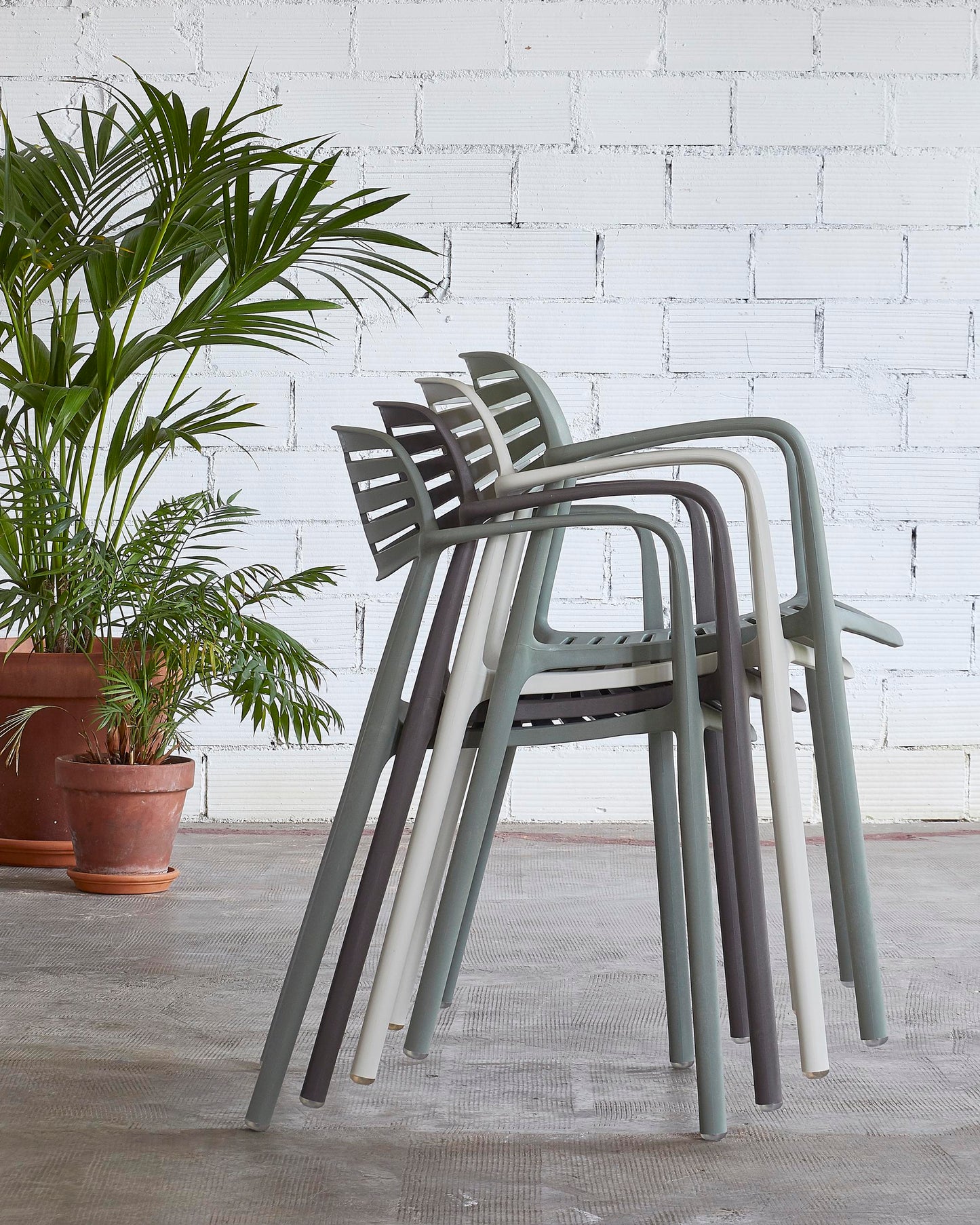 Resol toledo aire set 2 silla con brazos interior, exterior gris verdoso