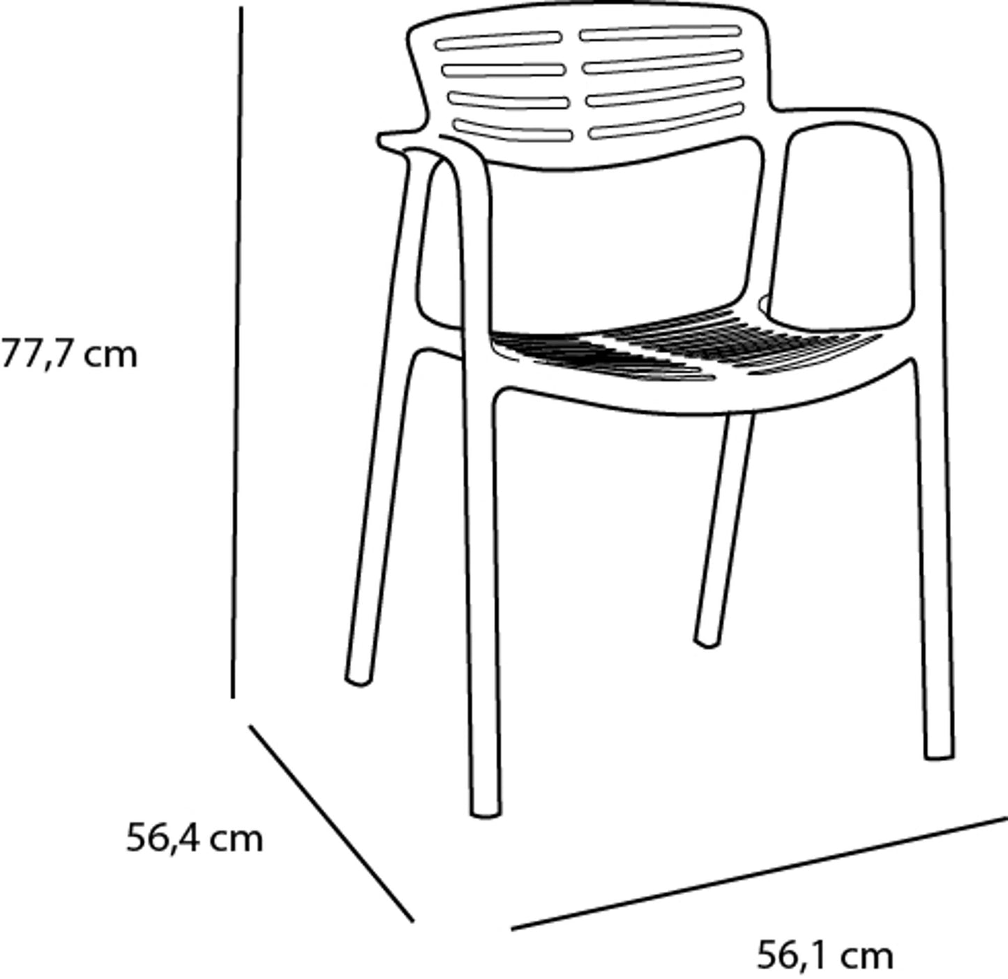 Resol toledo aire set 2 silla con brazos interior, exterior gris verdoso