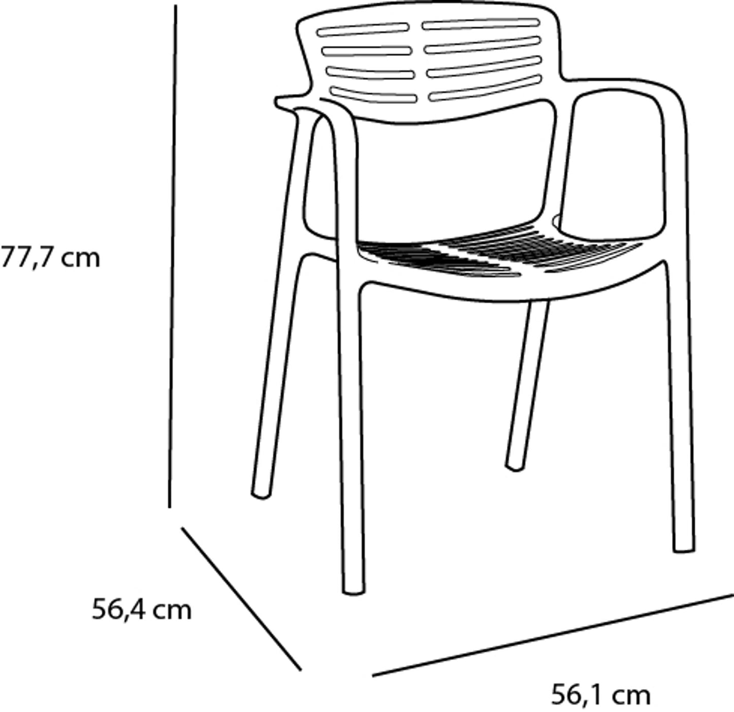 Resol toledo aire set 2 silla con brazos interior, exterior arena