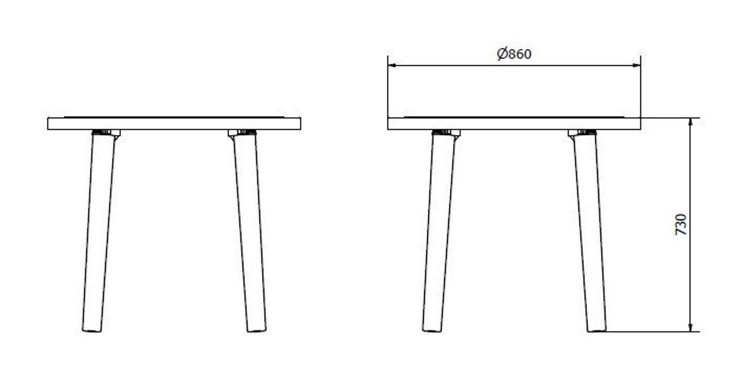 Garbar tossa mesa redonda exterior ø86 blanco