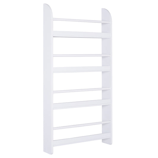 HOMCOM Estantería de Pared de Libros con 4 Estantes Librería Infantil para Hogar Oficina Carga 30kg 59x12x113cm Blanco