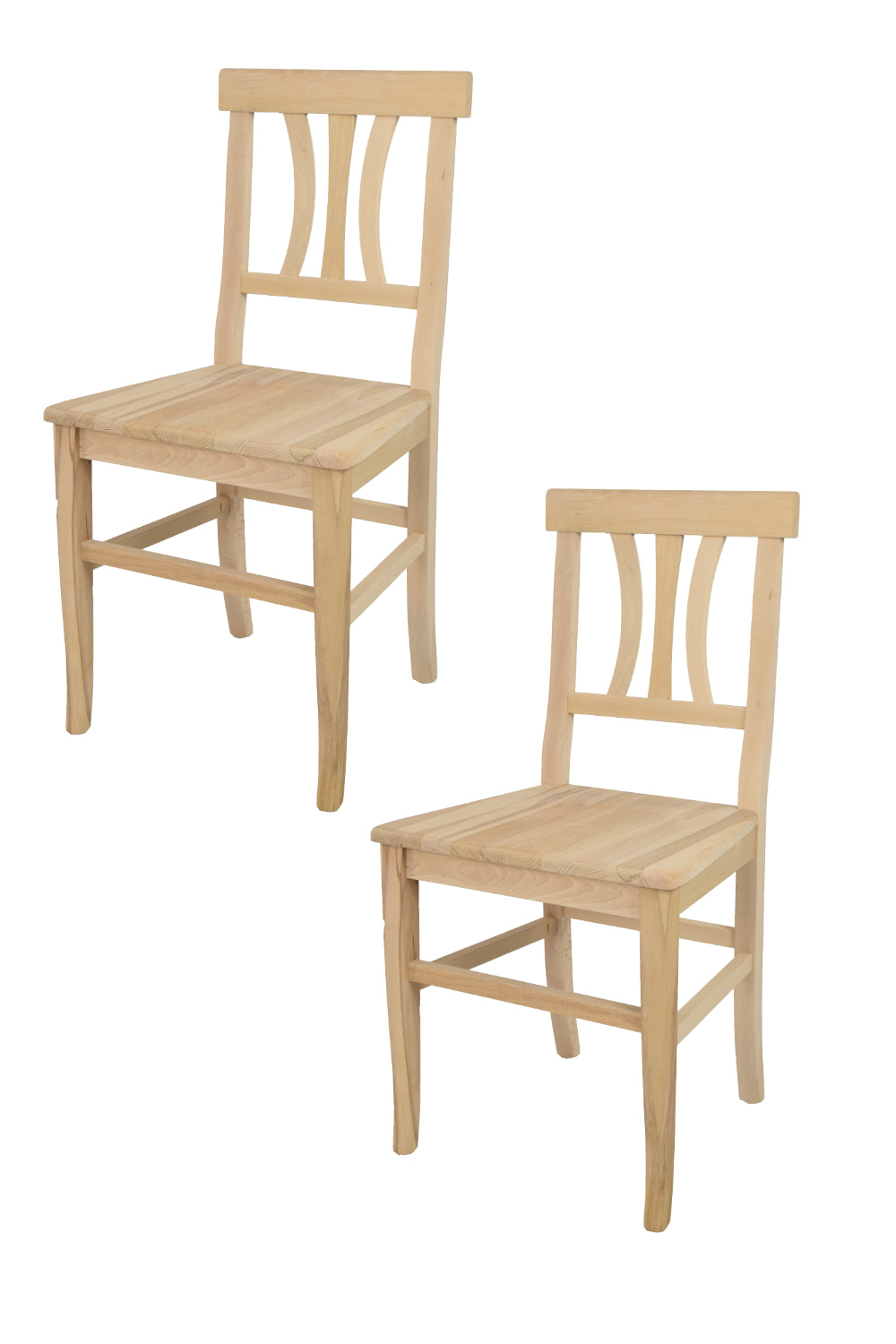 Tommychairs - Set 2 sillas de Cocina y Comedor Artemisia, estructura en madera de haya lijada, no tratada, 100% natural y asiento en madera