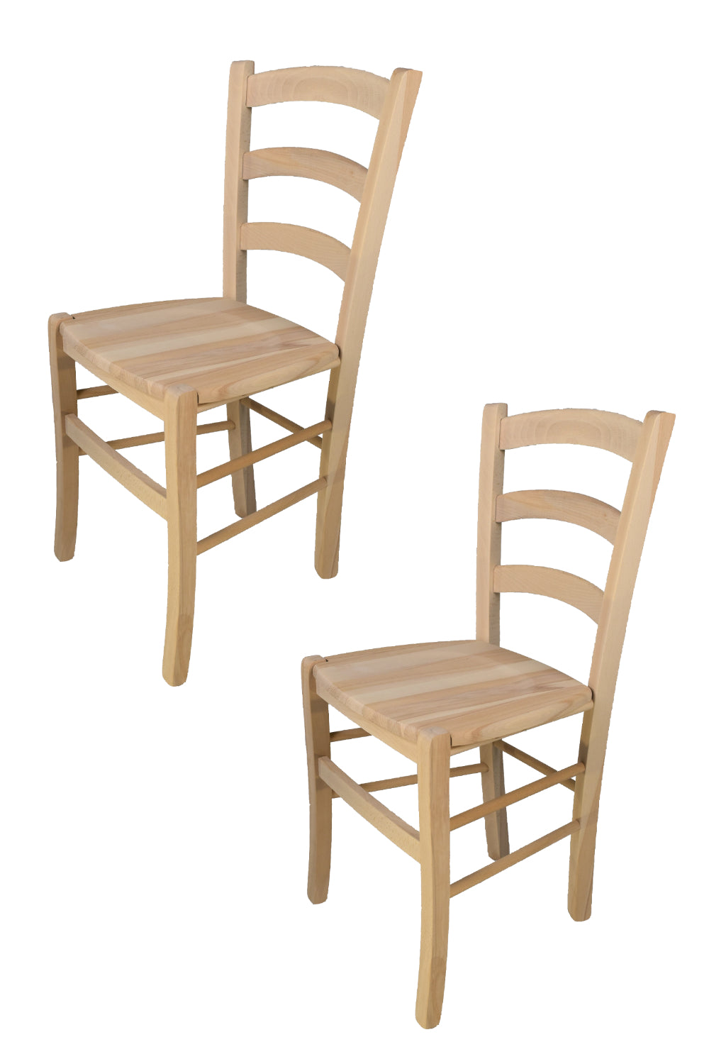 Tommychairs - Set 2 sillas de Cocina y Comedor  Venezia, estructura en madera de haya lijada, no tratada, 100% natural y asiento en madera