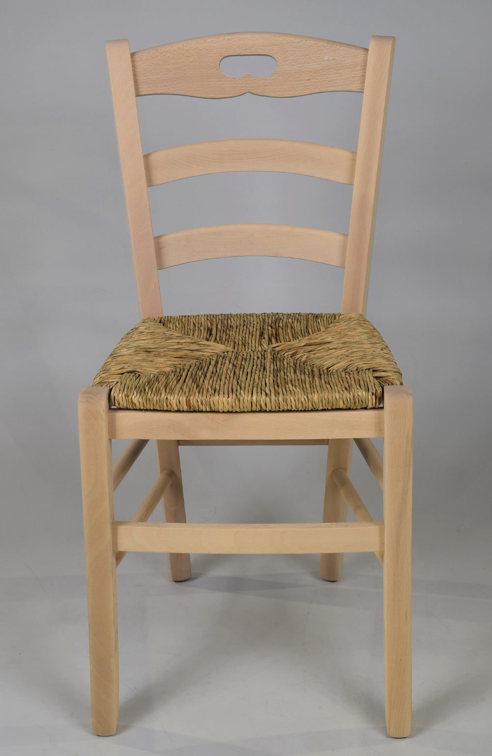 Tommychairs - Set 2 sillas de cocina y comedor Savoie , estructura en madera de haya lijada, no tratada, 100% natural y asiento en paja