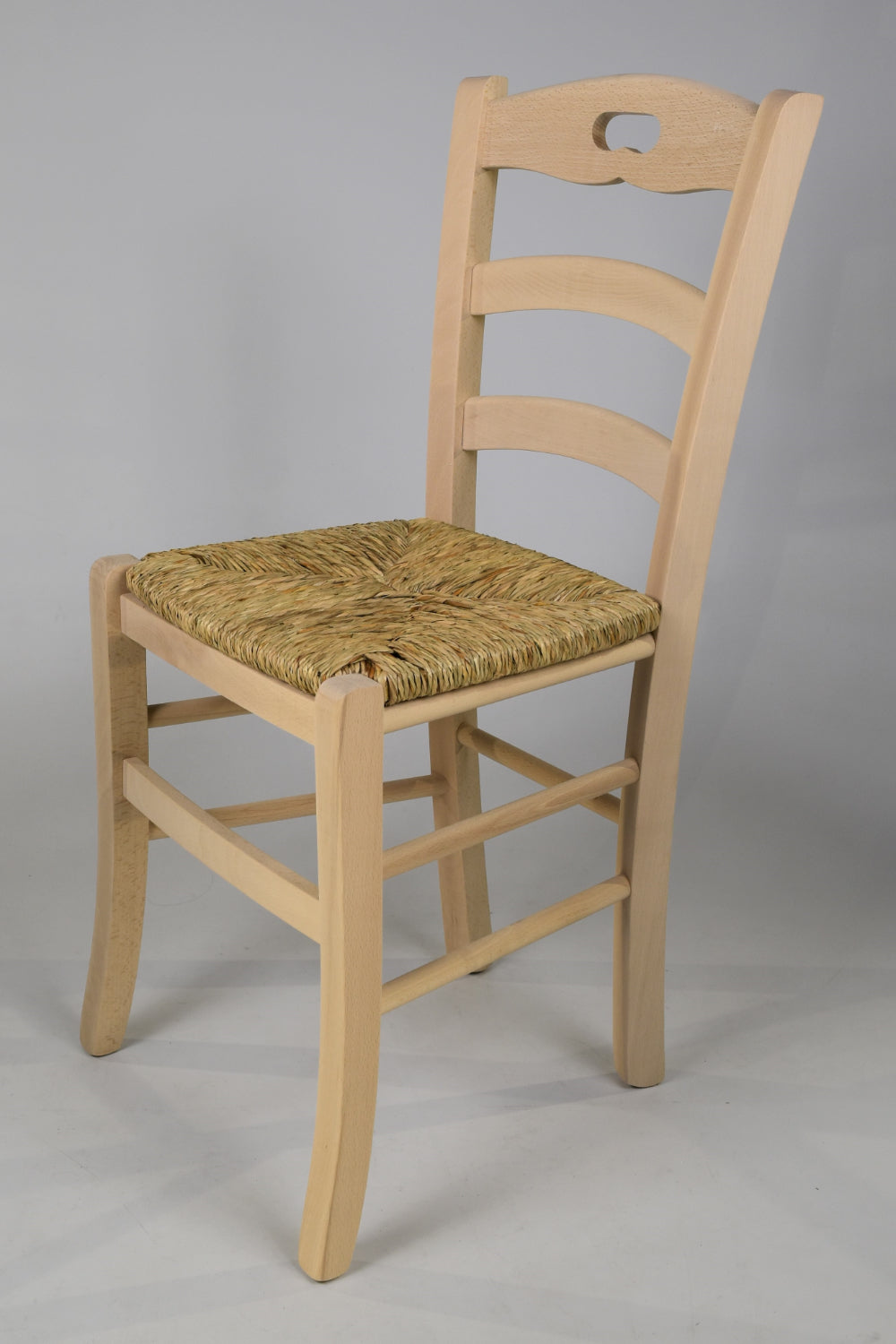 Tommychairs - Set 4 sillas de cocina y comedor Savoie , estructura en madera de haya lijada, no tratada, 100% natural y asiento en paja