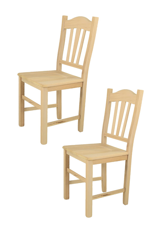 Tommychairs - Set 2 sillas de Cocina y Comedor Silvana, Estructura en Madera de Haya lijada, no tratada, 100% Natural y Asiento en Madera