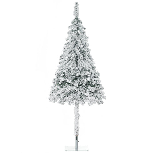 HOMCOM Árbol de Navidad Artificial Árbol de Navidad Nevado 180 cm con 290 Ramas Apertura Automática y Base de Acero Decoración para Interiores Ø72x180 cm Verde