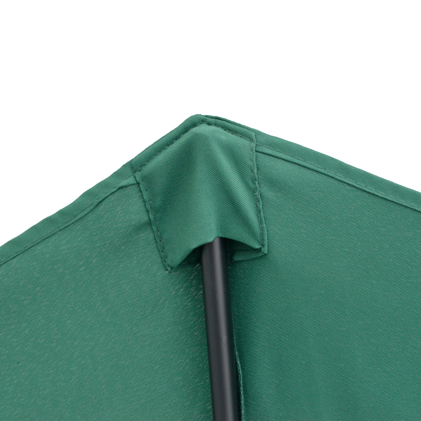 Outsunny Sombrilla 269x138x236 cm Parasol de Jardín con Manivela y Forma Semicircular para Exterior Terraza Patio Piscina Verde