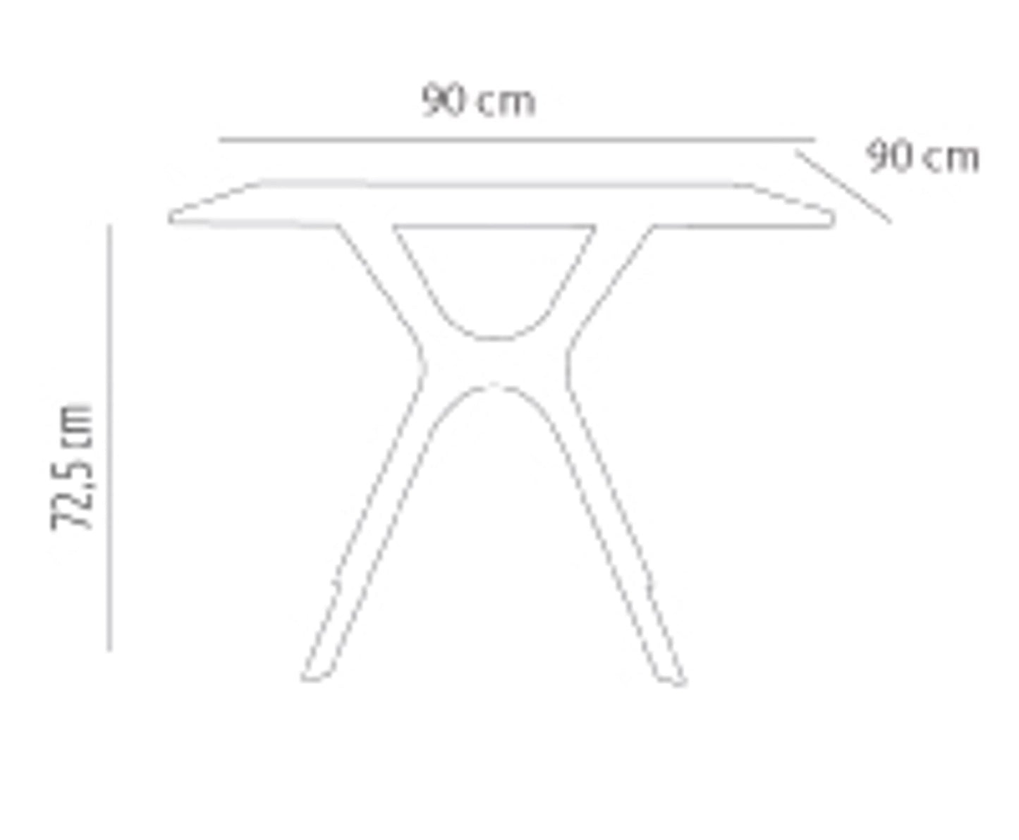 Resol vela s mesa cuadrada interior, exterior 90x90 pie arena - tablero blanco