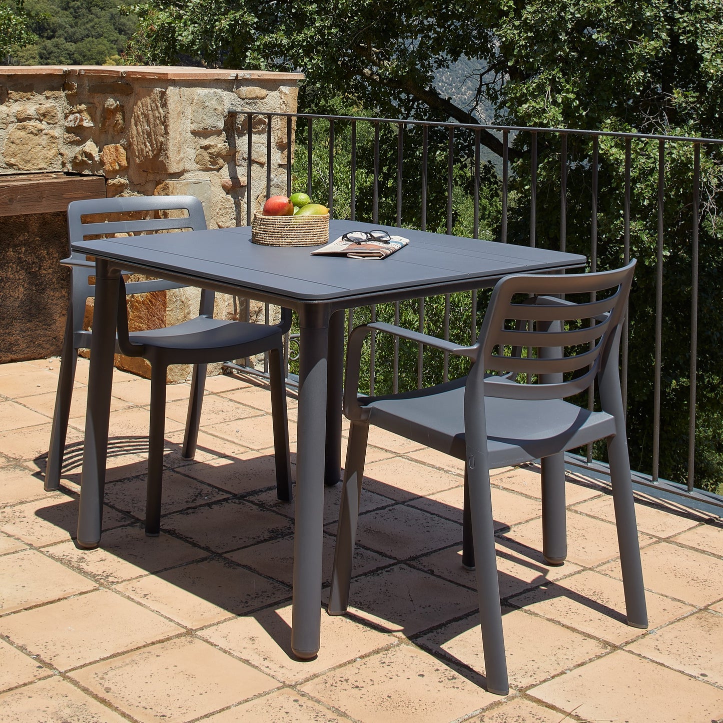 Garbar wind set 4 silla con brazos interior, exterior arena